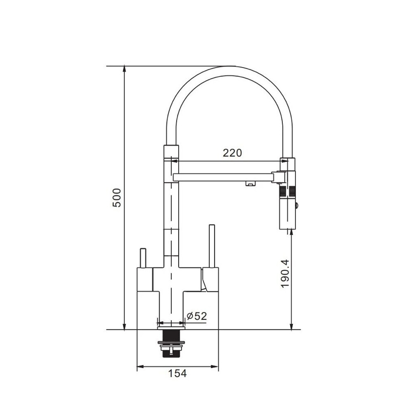 Смеситель для кухни (мойки) Rose R958L однозахватный